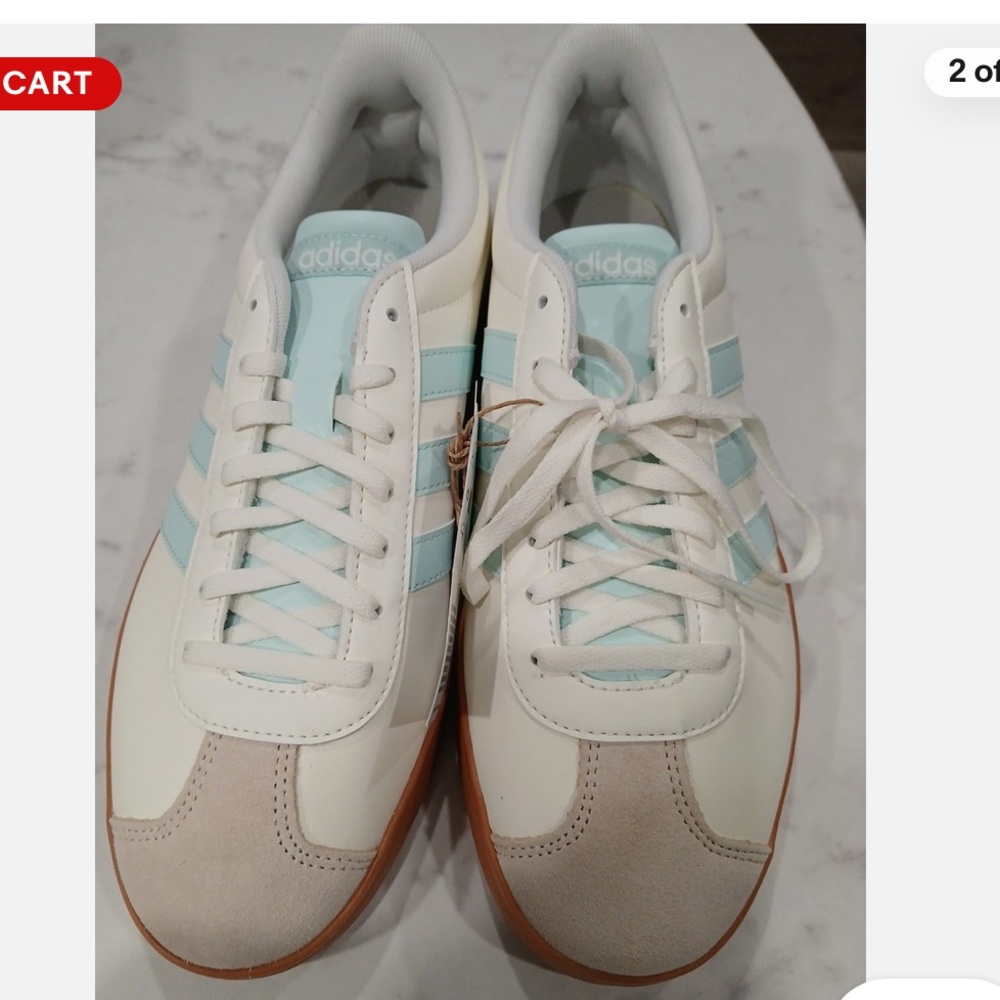 Adidas NWT VL Court Base White Turquoise Grey Shoes JI1767 BLUE
Women's Size 10 - Picture 2 of 3